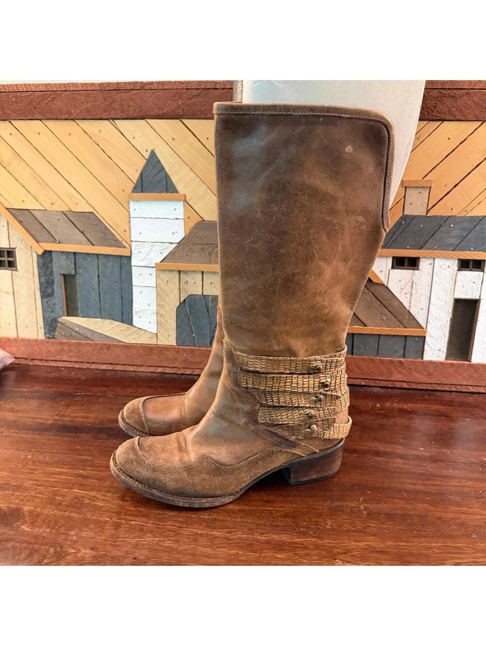 Freebird by Steven Draft Leather Boots - Brown/Tan 7